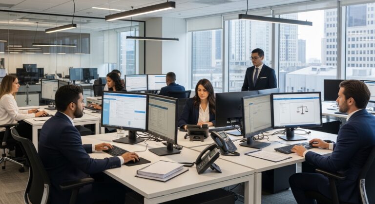 office staff at work Business Phone Systems & Cloud Communications