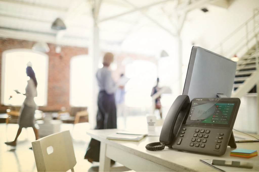 Office desk phone used for business telecoms and cloud phone systems telecoms providers UK