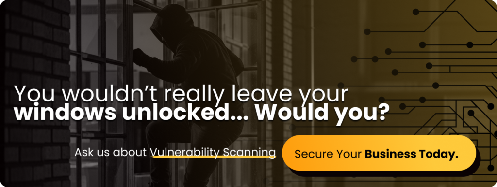 Call to Action for Cybersecurity for Small Businesses. A man climbs into an opened window. 