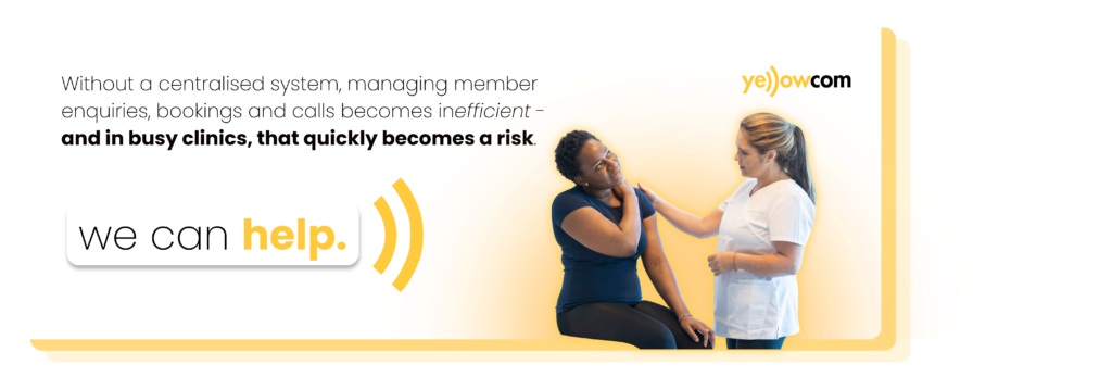 Wellness centre treatment session supported by business phone systems for physio and wellness centres