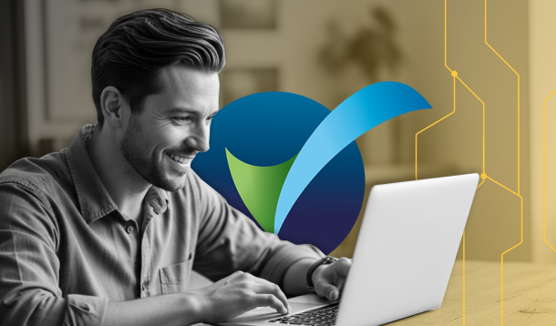A man achieving Cyber Essentials with Yellowcom
