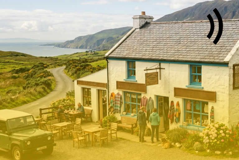 Rural Donegal business premises showcasing telecoms Donegal infrastructure in a remote North West setting