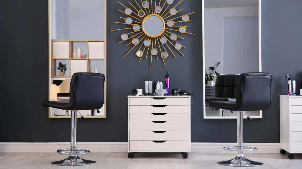 Modern hair salon using business phone systems for beauty salons to manage client bookings and enquiries