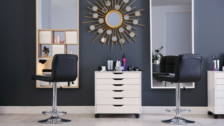 Modern hair salon using business phone systems for beauty salons to manage client bookings and enquiries