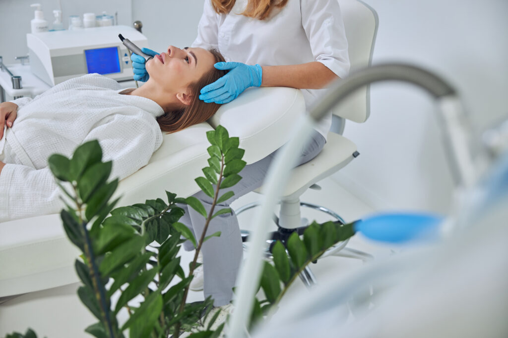 Modern aesthetics clinic using business phone systems for beauty salons to manage client consultations and bookings