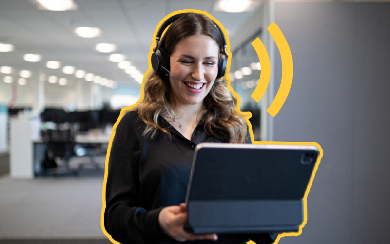 Unified communications for business interface on laptop with voice, chat and collaboration tools