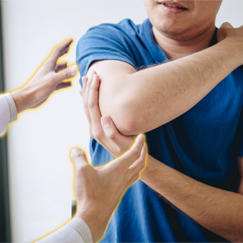 Physiotherapist treating patient using business phone systems for physio & wellness centres