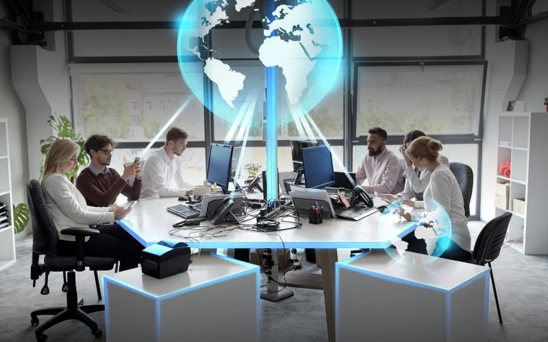 Close-up of network cables representing SIP trunking and digital business communication.